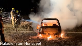 Autobrand in bos in Doornspijk [upl. by Robinetta]