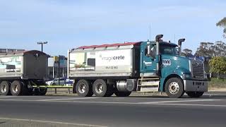 Trucks passing through Echuca Victoria Australia [upl. by Yesdnyl625]