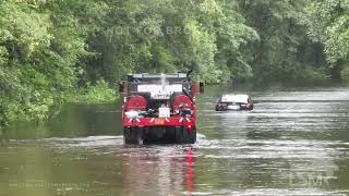 91624 Winnabow NCFlash Flooding Closes Highways  Cars Swamped [upl. by Dinse621]