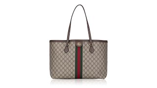 Gucci GG Supreme Ophidia Medium Tote Beige Ebony [upl. by Monetta311]