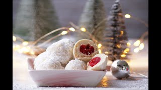 Cherry Snowball Cookies  Easy Christmas Cookie Recipes [upl. by Sternick]