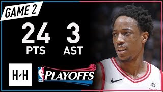 DeMar DeRozan Full Game 2 Highlights Cavaliers vs Raptors 2018 NBA Playoffs  24 Pts 3 Ast [upl. by Lalise]