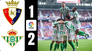 Gol de Vitor Roque  Osasuna vs Real Betis 12 Resumen  Liga 202425 [upl. by Ilonka240]