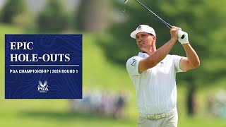 Every HoleOut  McIlroy Scheffler amp DeChambeau  2024 PGA Championship Round 1 [upl. by Atinuj]