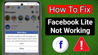 How To Fix Facebook Lite Apps Not Working Today ।। Facebook Lite Were Sorry Problem Solved 2024 [upl. by Bouchard]