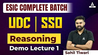 ESIC Recruitment 2023  ESIC Reasoning Class by Sahil Tiwari  Demo Lecture 1 [upl. by Lara970]