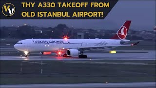 HD THY Airbus A330300 takeoff at Istanbul Ataturk Airport  10102015 [upl. by Lock]