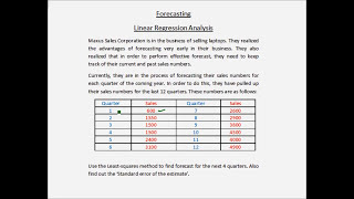 Forecasting  Linear regression  Example 1  Part 1 [upl. by Navlys229]