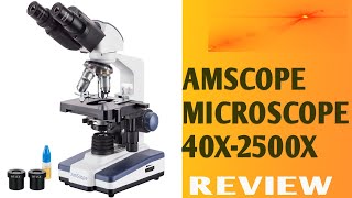 Amscope Binocular 40X2500X Compound Microscope [upl. by Noryk880]