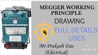 MEGGER WORKING PRINCIPLE WITH DIAGRAM AND USESelectrical electrician viralvideo viralvideos [upl. by Baalman568]