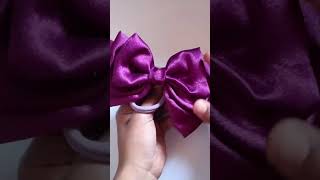 Making cute white bow🎀  Diy Bow hair  diysweing hairhairbow shorts [upl. by Beaner]