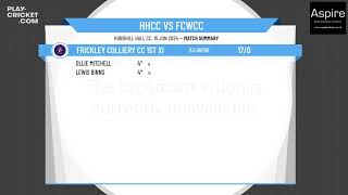 Hundhill Hall CC 1st XI v Frickley Colliery CC 1st XI [upl. by Yerdna]