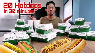 Mukbang Telan 20 Biji Hotdog Dalam Masa 30 Minit [upl. by Ayyn]