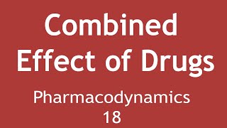 Combined effect of drugs Pharmacodynamics Part 18  Dr Shikha Parmar [upl. by Ahsitahs592]