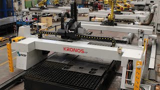 Automatic unloading robot integrated on KRONOS plate processor enhances safety and productivity [upl. by Gary]