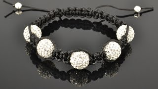 Shamballa Style Bracelet Tutorial [upl. by Mosi]