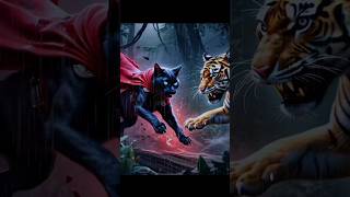 part4 cute black cat and cute rabbit vs tiger cat cuteanimal rabbit tiger jungletails [upl. by Braswell]