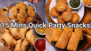 15 Mins Quick amp Easy Budget Party Starter Snacks Recipes  4 MustTry Crisp Party Finger Food Ideas [upl. by Clabo479]