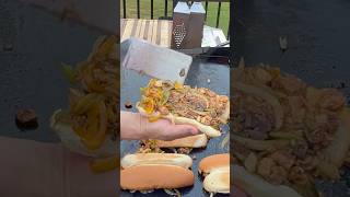 Chopped Chicken Hoagie Sandwich  Griddle Recipe weber griddle blackstone grill Chicken Philly [upl. by Valma]