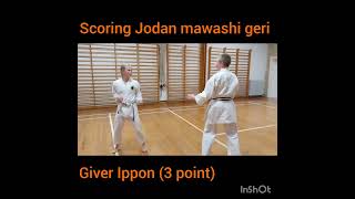 Scoring Jodan mawashi geri [upl. by Hamilah]