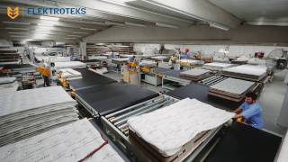 BEDLINE  Mattress Production Line Gluing Tape Edge and Packing Line [upl. by Nnoved]