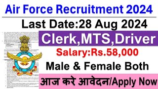 Airforce Group C New Vacancy 2024Airforce Group C Civilian Recruitment 2024Sarkari Today News Jobs [upl. by Gula]