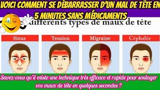 Voici comment se débarrasser d’un mal de tête en 5 minutes sans médicaments [upl. by Kowal21]