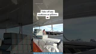 Covering up a YACHT 🤍⚓️ yachtie juststewit thatyachtiegirl myjob belowdeck stewardess [upl. by Audley592]