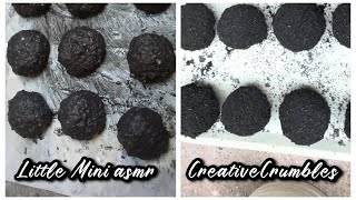 COLLABORATION 45  Black Sand Balls Shape Making  littleminiasmr X CreativeCrumbles [upl. by Analra]