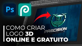 Como Criar VERSÃO DE LOGO 3D GRATUITO e ONLINE MOCKUP GLASS PSD [upl. by Ellerrehs602]