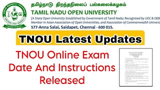 Tamilnadu Open University Latest Online Exam Announcement 👍 [upl. by Swetiana578]