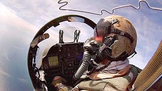 Cockpit View AV8B Harrier II Taking Off From USS Kearsarge Pilots Perspective [upl. by Aener620]