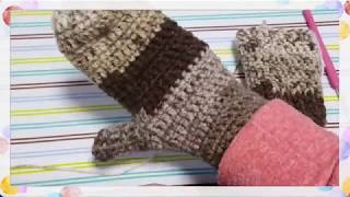 かぎ編み 【ミトン◆手袋の作り方】 How to knit gloves mittens How to crochet [upl. by Jillayne831]