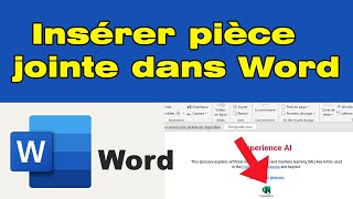 Comment insérer une pièce jointe dans un document Word insérer fichier annexe PDF Excel dans Word [upl. by Catlaina]