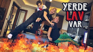 EVİN İÇİNDE YERDE LAV VAR CHALLENGE  THE FLOOR İS LAVA CHALLENGE [upl. by Vaden288]