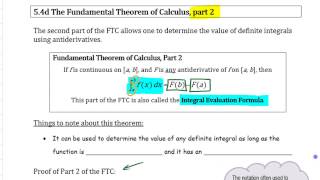 Evaluating Integrals Analytically Using the FTC AP Calculus 54d pt1 [upl. by Saimon928]