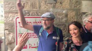 Italians Sing Antifascist Anthem Bella Ciao at Israeli Military Checkpoint in Hebron West Bank [upl. by Namas]