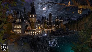 Stormy Night At Hogwarts Ambience  Rain Thunder Waves amp Nature Sounds [upl. by Giraud]