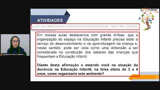 AULA AO VIVO  Fundamentos Teóricos e Metodológicos da Educação Infantil [upl. by Nadaba]