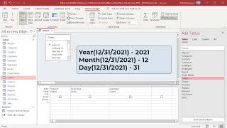 How to use Date Year Month Day functions as Criteria in Queries in MS Access  Office 365 [upl. by Orlan]