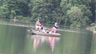 Loch Raven Reservoir Fishing Just before the Dulaney Valley Bridge Dean falls in the Water [upl. by Siul]