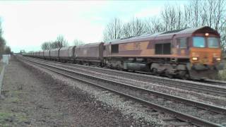 66082 on 6H15 1454 Immingham  Drax Power Station loaded HTAs [upl. by Aihtenak367]