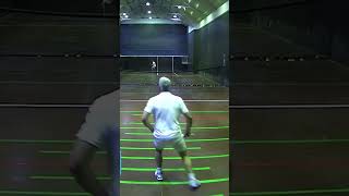 Behind the back over the shoulder no look winning volley realtennis robfahey seacourt tennis [upl. by Lebyram]