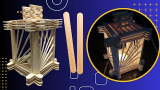 DIY Popsicle Stick Lanterns Handmade Popsicle Stick Lantern Decor [upl. by Bari]