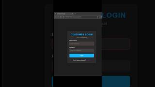 Creating A Customer Login Form With Html and Css coding html shortvideo concept [upl. by Marcel517]