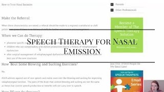 Speech Therapy for Nasal Emission [upl. by Lutero]