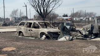 02282024 Fritch TX  Raging Wildfire Torches near 100 HomesAftermath [upl. by Klemens]