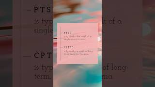 PTSD vs cPTSD traumarecovery mentalillness mentalhealth cptsd cptsdawareness cptsdrecovery [upl. by Platus]