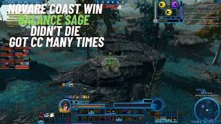 SWTOR PVP Novare Coast Win Balance Sage Didnt die got CC many times [upl. by Utas]