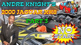 PART 3 OF ANDRE KNIGHTS 2000 JAGUAR XK8  NO START  REMOVING STALE GAS AND COMPRESSION TEST [upl. by Ailak]